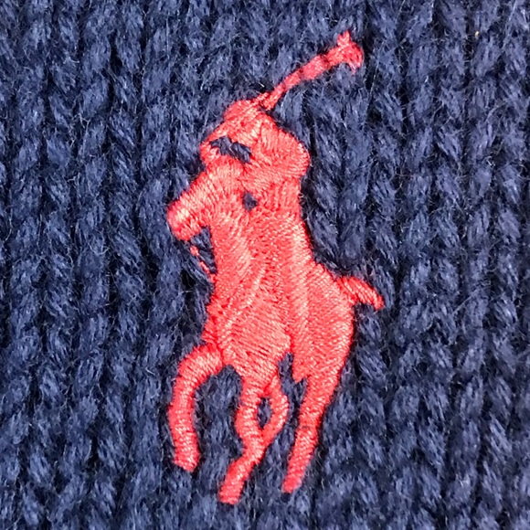 Ralph Lauren Sports Boys Navy Blue Preppy Style High Neck Knitted Sweater Sz XS - Picture 3 of 5